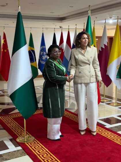 Ambassador Mopelola Adeola-Ibrahim Presents Copies of Credentials to Benin’s Foreign Minister